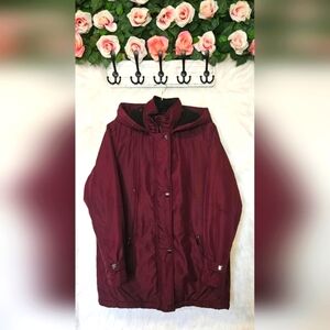 Liz Claiborne Cranberry Romance Luxury Heavyweight Insulated Winter Jacket